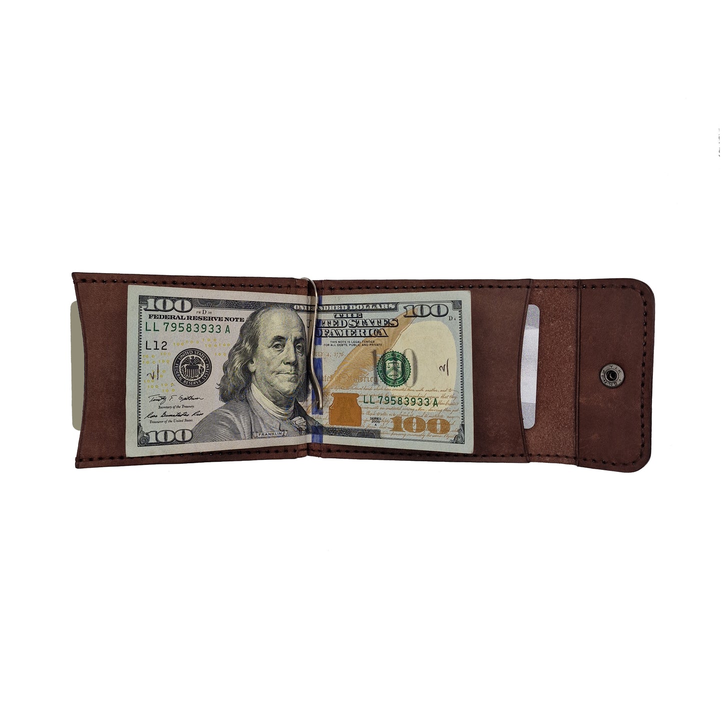Portfel | Klips na banknoty z naturalnej skóry brązowy | Dorfi