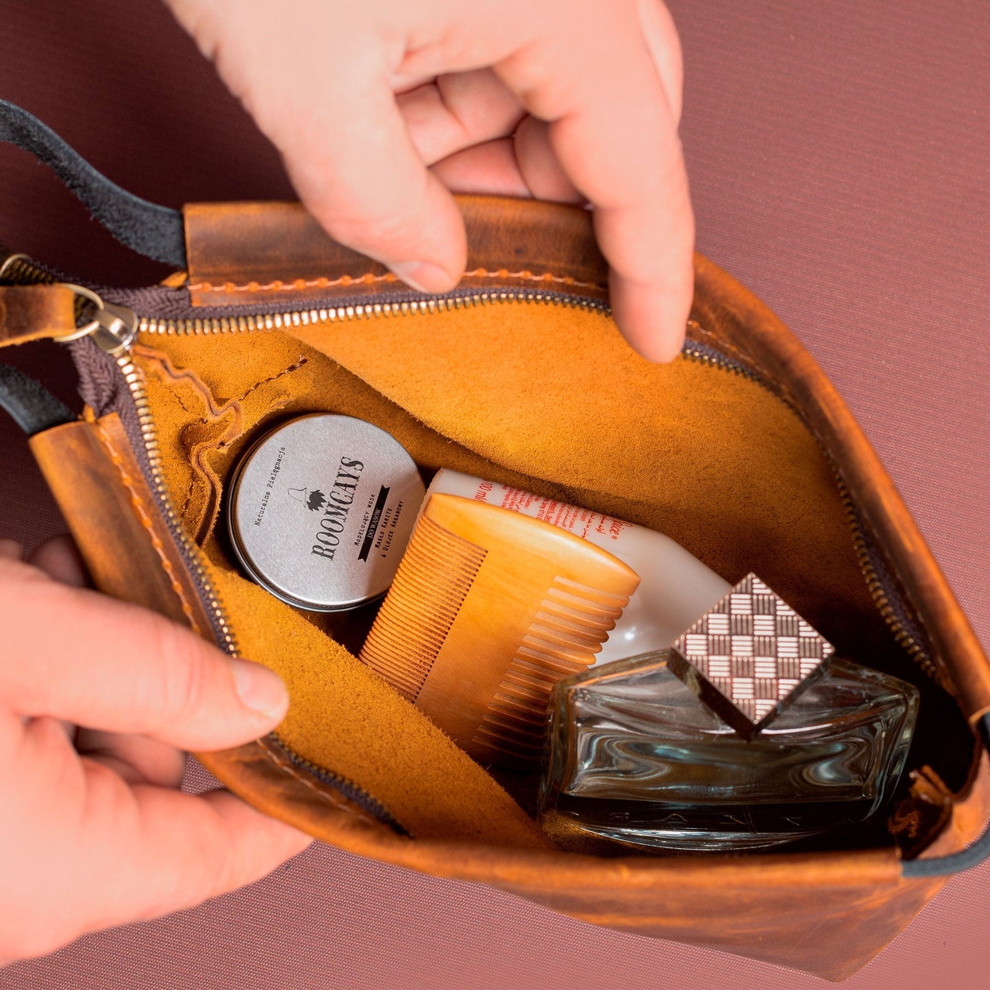 Leather Cosmetic Bag