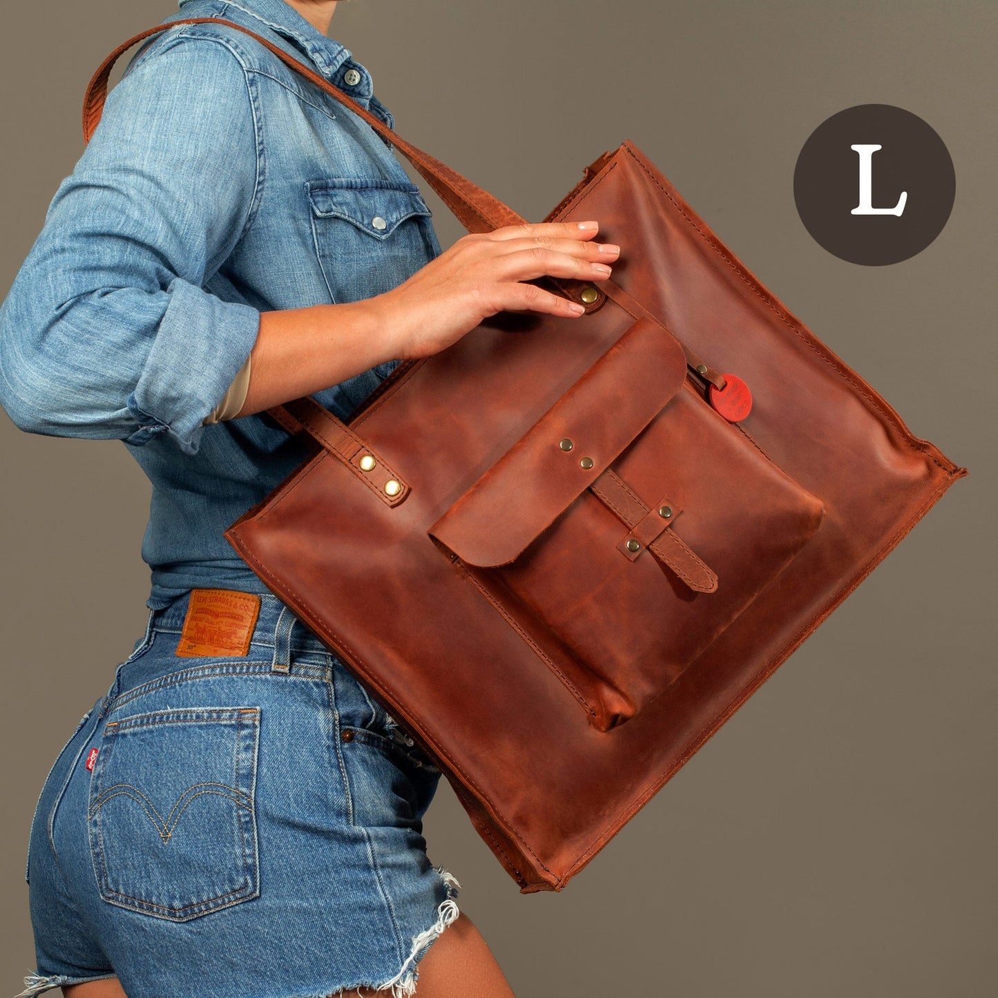 Leather Shopping Bag