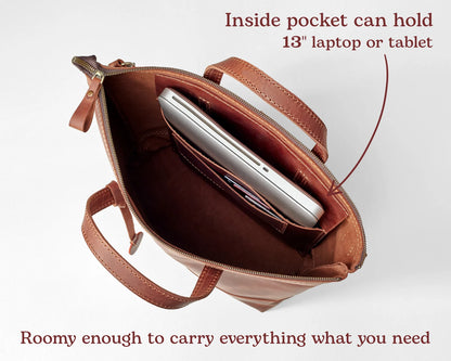 Skórzany Plecak Konwertowalny Brązowy
