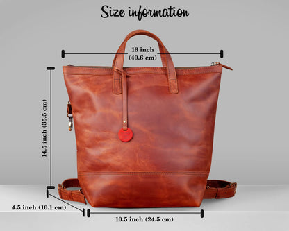 Skórzany Plecak Konwertowalny Brązowy