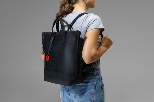 Skórzany Plecak Konwertowalny czarny