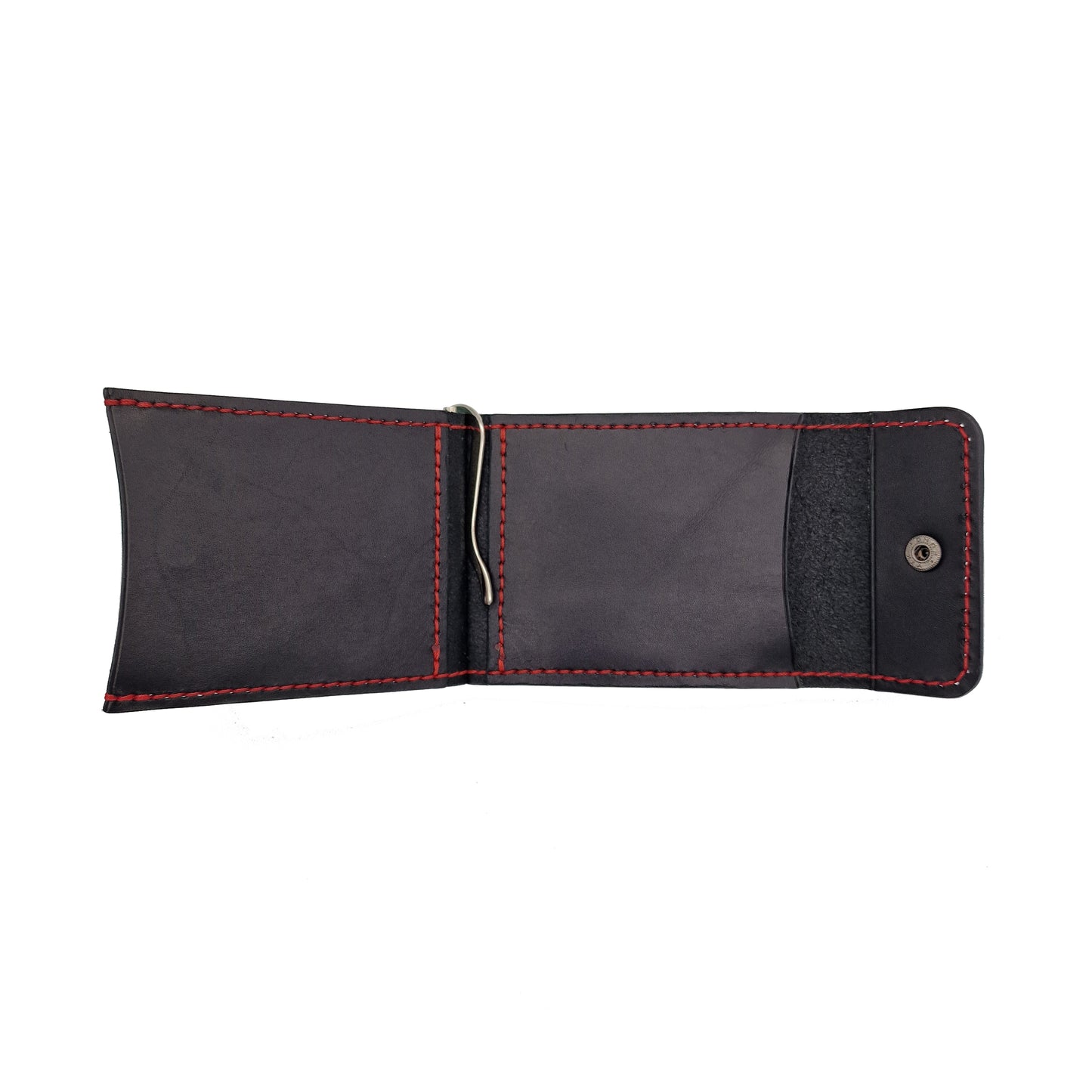 Wallet / Money clip made of genuine leather black and red | Dorfi