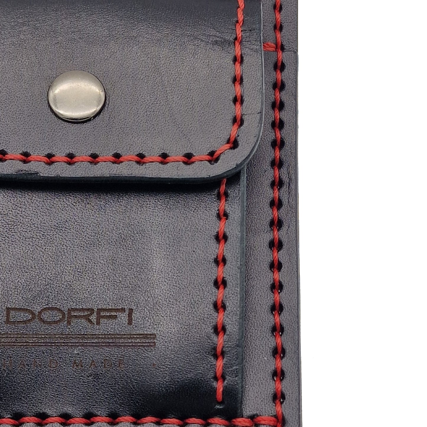 Wallet / Money clip made of genuine leather black and red | Dorfi